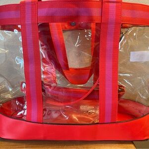 Vintage Dooney clear red bag all leather bottom